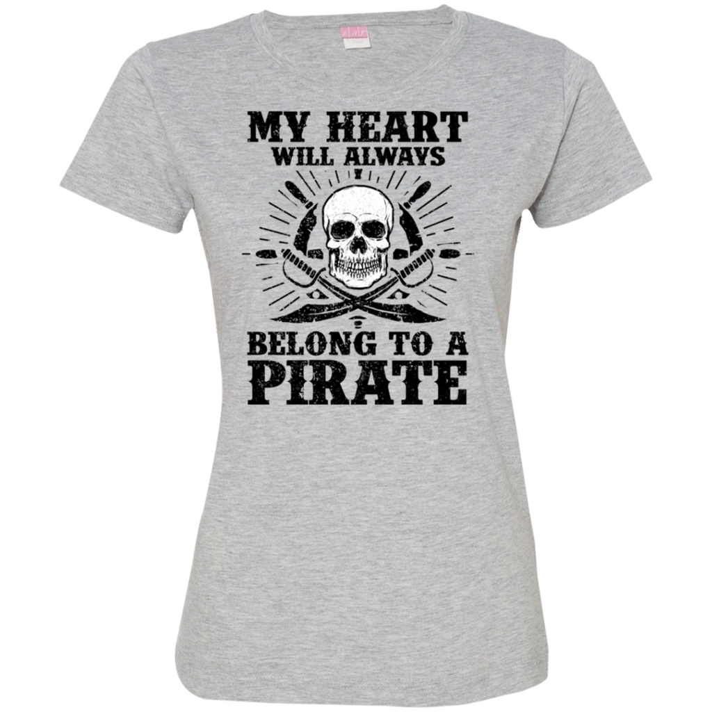 Short-Sleeve Womens T-Shirt Heart Belongs To A Pirate