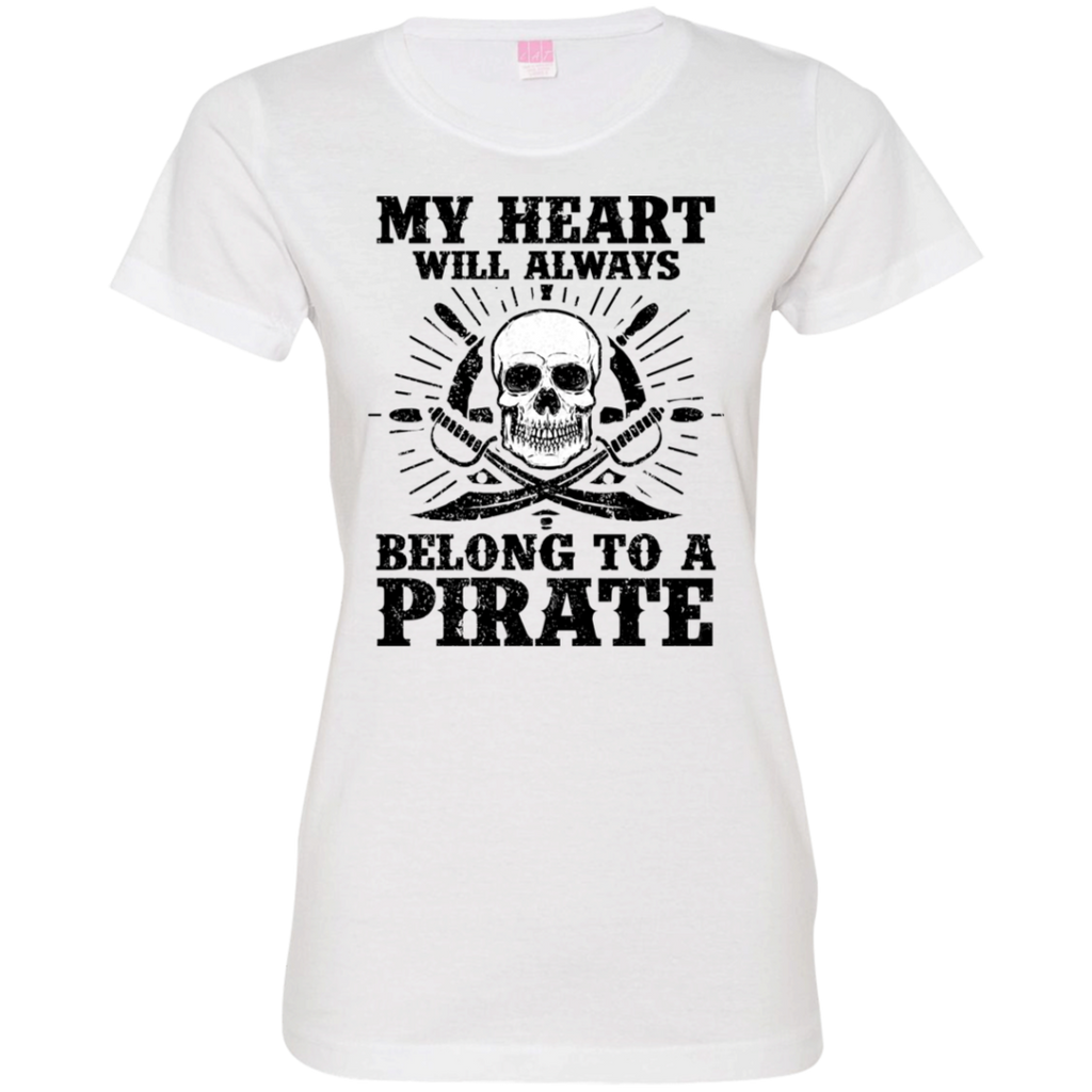 Short-Sleeve Womens T-Shirt Heart Belongs To Pirate